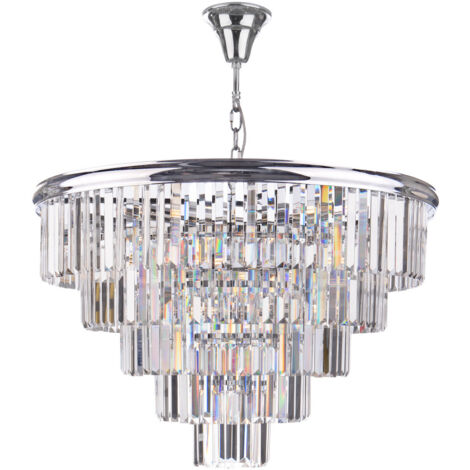 DAR EULALIA - Lustre en cristal de chrome poli, 12x E14 (1/5)