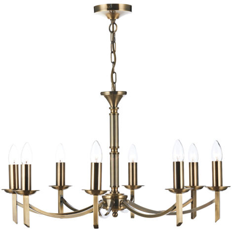 DAR AMBASSADOR - Suspension à double montage en laiton antique, 8x E14 (1/5)