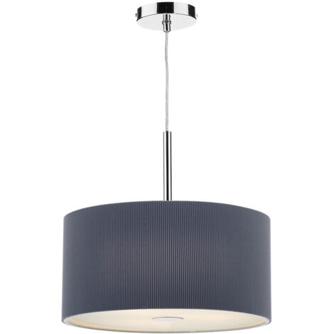 DAR ZARAGOZA - Suspension cylindrique 40 cm Gris, 3x E27 (1/5)
