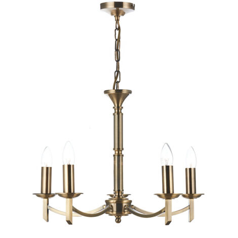 DAR AMBASSADOR - Suspension à double montage en laiton antique, 5x E14 (1/5)
