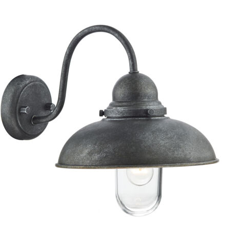 DAR DYNAMO - Applique Dome Fer Vieilli IP44, 1x E14 (1/5)