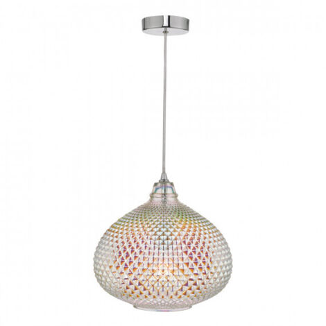 Roisin Suspension design moderne en verre et chrome poli (1/5)