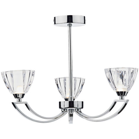 DAR VITO - Plafonnier semi-affleurant chrome poli, 3x G9 (1/5)