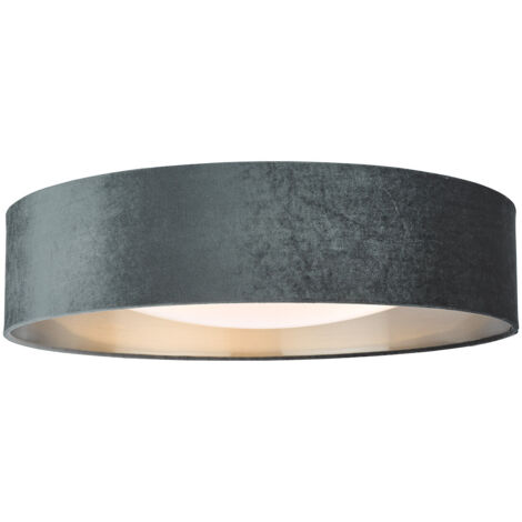 Nysa Abat-jour Cylindrique 3 Lumières Flush Velvet Gris Foncé 60Cm (1/5)
