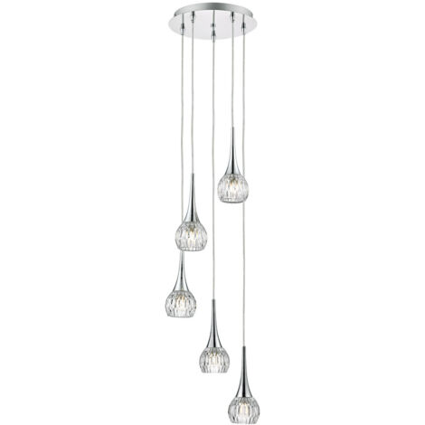 DAR LYALL - Chrome poli et verre décoratif en spirale, 5x G9 (1/3)
