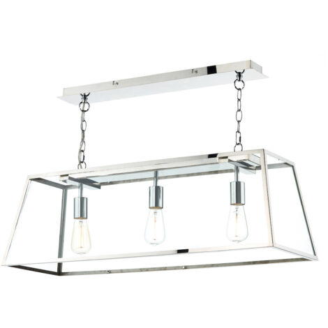DAR ACADEMY - Suspension à barre droite Acier inoxydable, 3x E27 (1/5)