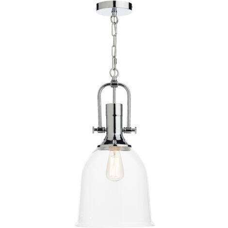 DAR NOLAN - Suspension Dome Chrome Poli, Clair, 1x E27 (1/5)