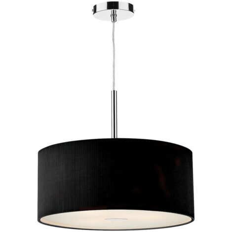 DAR ZARAGOZA - Suspension cylindrique noire 600 mm, 3x E27 (1/5)