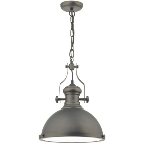 DAR ARONA - Suspension Dome en étain antique et verre, 1x E27 (1/5)