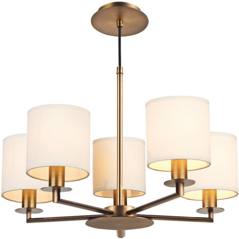DAR TYLER - Suspension à double montage bronze, 5x E14 (1/4)
