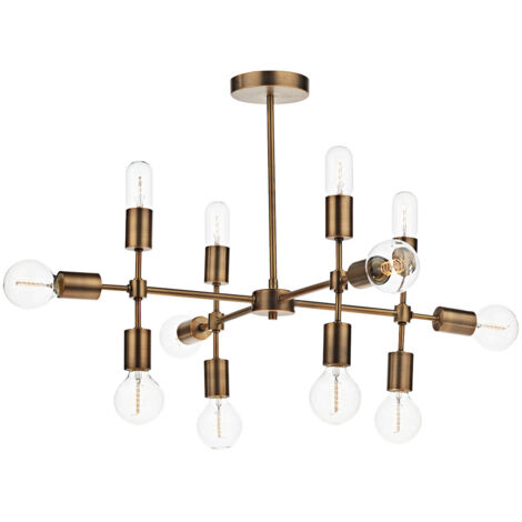 DAR CODE - Lampe à suspension Vieil or, 12x E27 (1/5)