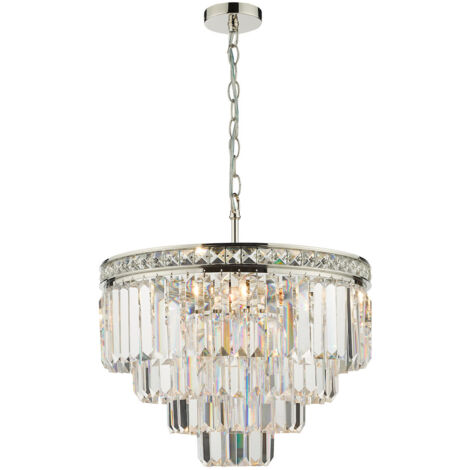 DAR VYANA - Suspension en cristal de nickel poli, 4x E14 (1/5)