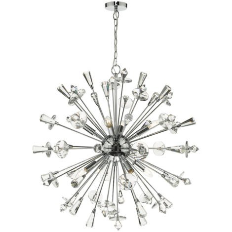 DAR EXODUS - Suspension sphérique en cristal de chrome poli, 8x E14 (1/5)