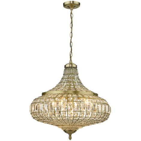 DAR ASMARA - Suspension en cristal de laiton antique, 6x E14 (1/5)
