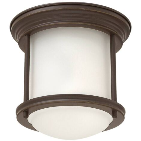 Hadrian Hinkley 1 lumière encastré bronze huilé avec verre opale IP44 (1/4)