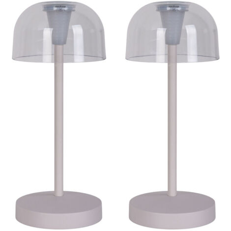 Lot De 2 Lampes De Table LED Portables MALUX Pour Extérieur - Rechargeables Avec Télécommande - 7 RVB + Blanc Chaud - IP44