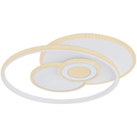 Plafonnier semi-encastré LED intégré 55 x 46 cm, blanc, 4 LED à intensité variable 3 000-6 000 K, télécommande (1/5)