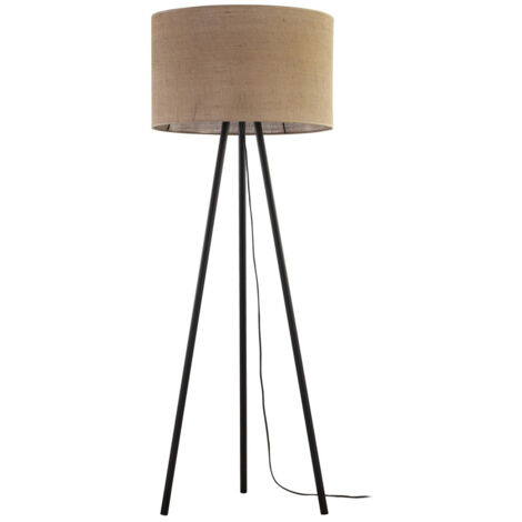Lampadaire Trépied En Bois – Finition Marron, Style Marin, Reproduction – Neuf, Choix Prise EU