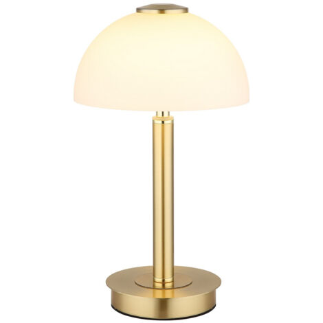 Globo Uldin Lampe de chevet en verre opale mat couleur laiton LED 3000 K (1/5)