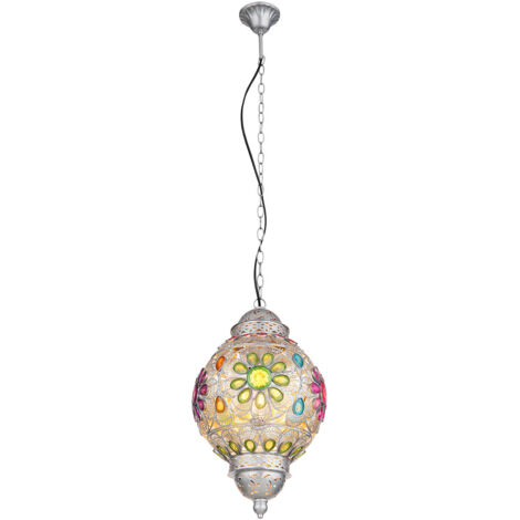 Globo Gelasius Suspension Plafonnier Argenté 1x E27 (1/5)