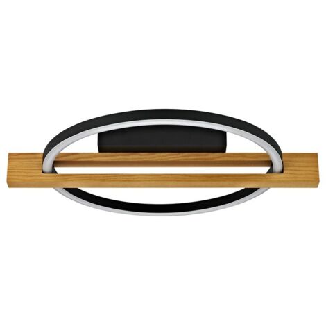 Italux Natano Plafonnier semi-encastré à LED noir 3000K blanc chaud (1/2)