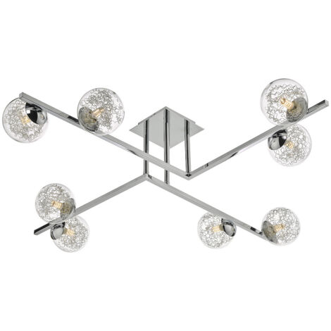 DAR TAGHRID - Plafonnier semi-affleurant chrome poli, 8x G9 (1/5)