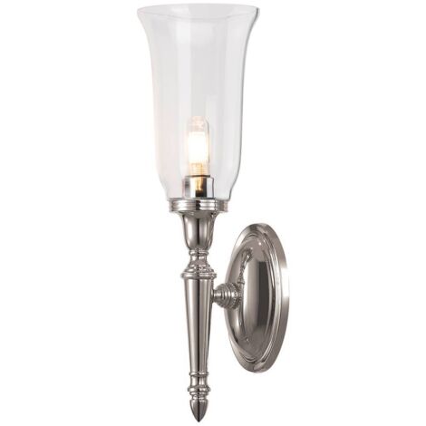 Elstead Dryden - Applique murale à 1 lumière pour salle de bain, nickel poli IP44, G9 (1/5)