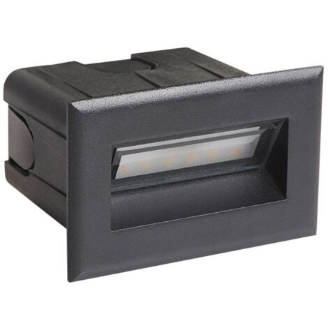 Italux Erba 3K Applique murale encastrée extérieure Erba 8,5 cm, noire, blanc chaud 3000 K, IP65 (1/2)