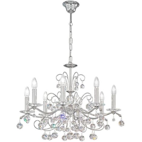 Kolarz CARMEN 2 - Lustre classique en cristal à 8 bras, chrome poli, 8x E14 (1/5)