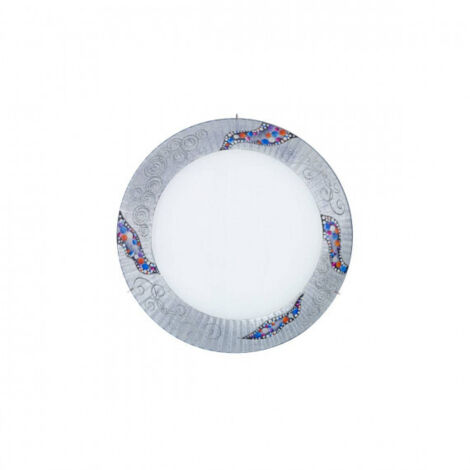 Kolarz SERENA - Plafonnier encastré à motif en verre design chrome poli - Motif Kiss Silver, 2x E27 (1/5)