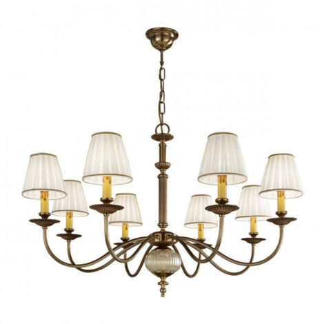 Kolarz ASCOT - Lustre classique à 8 bras en laiton antique, 8x E14 (1/5)