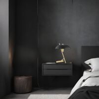 Landis Lampe de Table 1 Lumière Laiton, Noir, Métal, 2700K