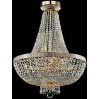 Lustre doré et cristal 8 lumières E14 – Hauteur 65 cm – Diamètre 50 cm – Classe IP20 – Puissance max 60W – Maytoni