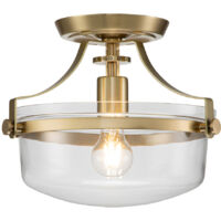Elstead Quoizel Penn Plafonnier Cylindrique Laiton Brossé