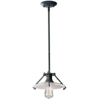 Elstead - Suspension à 1 ampoule en zinc vieilli, verre opale, E27