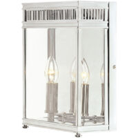 Elstead Holborn - Demi-lanterne murale extérieure à 2 ampoules, chrome poli IP44, E14