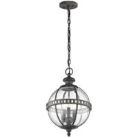 Elstead Halleron - Luminaire suspendu extérieur à 3 ampoules Globe, gris clair IP44, E14
