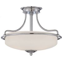 Elstead Griffin - Plafonnier semi-affleurant à 3 ampoules, nickel antique, E27