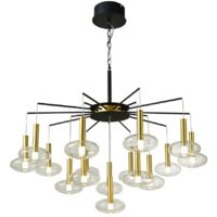 Italux Hasselt - Pendentif suspendu LED moderne noir, or, blanc chaud 3000K