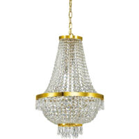 Ideal Lux Caesar - Lustre en cristal à 9 ampoules au fini doré, G9
