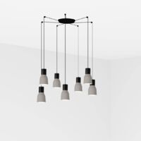 Faro KOMBO Suspension pour plafond suspendu à 7 lumières en grappe grise