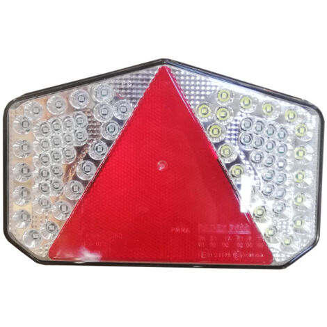 Maxter – Feu arrière LED multifonctions gauche 12/24V – 5 fonctions – Dimensions 147,5 x 222,5 x 49 mm – Connecteur 6 plots