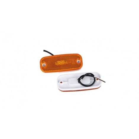 Maxter – Feu de position à LED 12V orange – Montage latéral – Dimensions 111x45x15 mm – Entraxe 90 mm pour remorques et caravanes