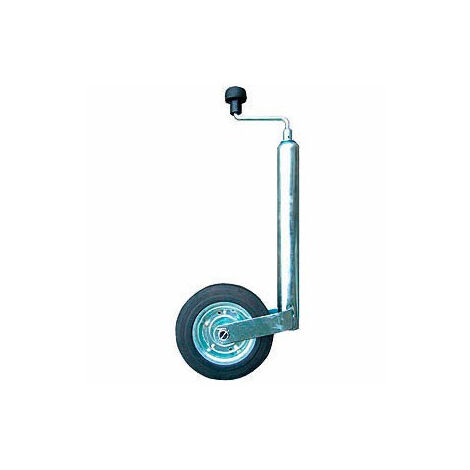 Maxter – Roue jockey 48 mm – Galet acier 200x45 mm – Capacité 160 kg – Tube circulaire 48 mm pour remorques