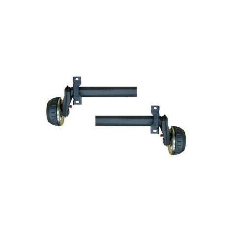 Maxter – Demi essieux remorque à souder 1000kg – Moyeux 4 trous – Entraînement 100 mm – Roulements à cartouche – Corps 80 mm 6 pans - 4TR100