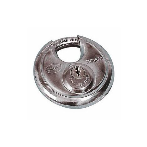 Maxter – Cadenas antivol rond 10 mm – Anse résistante à la coupe – Système de verrouillage à clés – Sécurisation remorques et portails