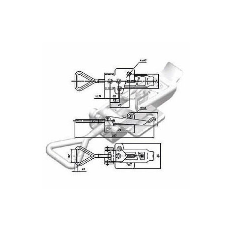 Grenouillère Réglable pour Remorque - Longueur 115 mm
