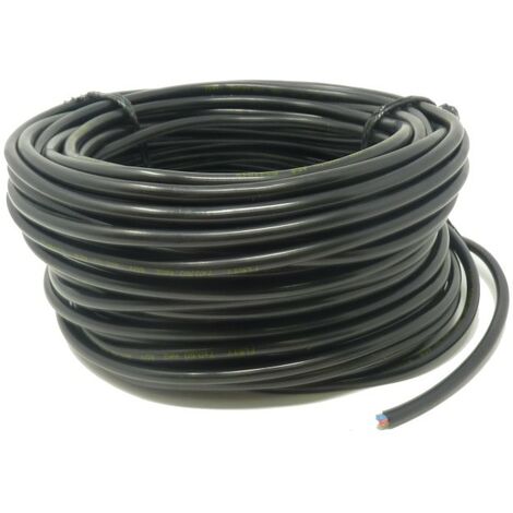 1.5 mm 2 Core Noir Plat Flex Câble électrique double fil intérieur/extérieur 10 m 