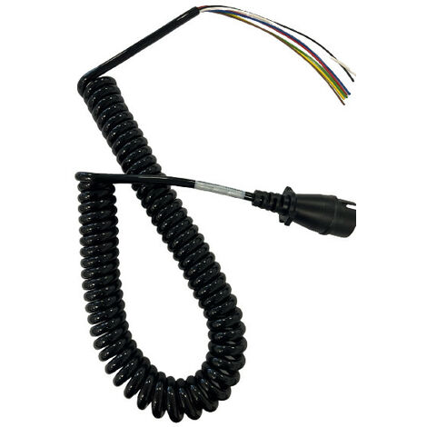 CABLE SPIRALE SURMOULE AVEC FICHE 7 PLOTS - 12V (1/3)