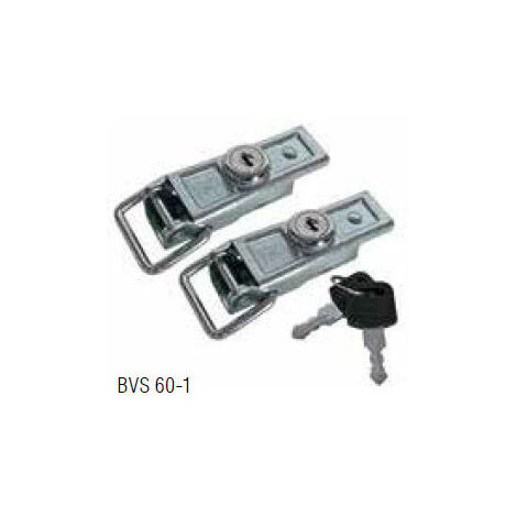 Maxter – Lot de 2 grenouillères verrouillables BVS 60-1 – Clé unique pour 2 barillets – Matériaux résistants – Installation rapide pour remorques